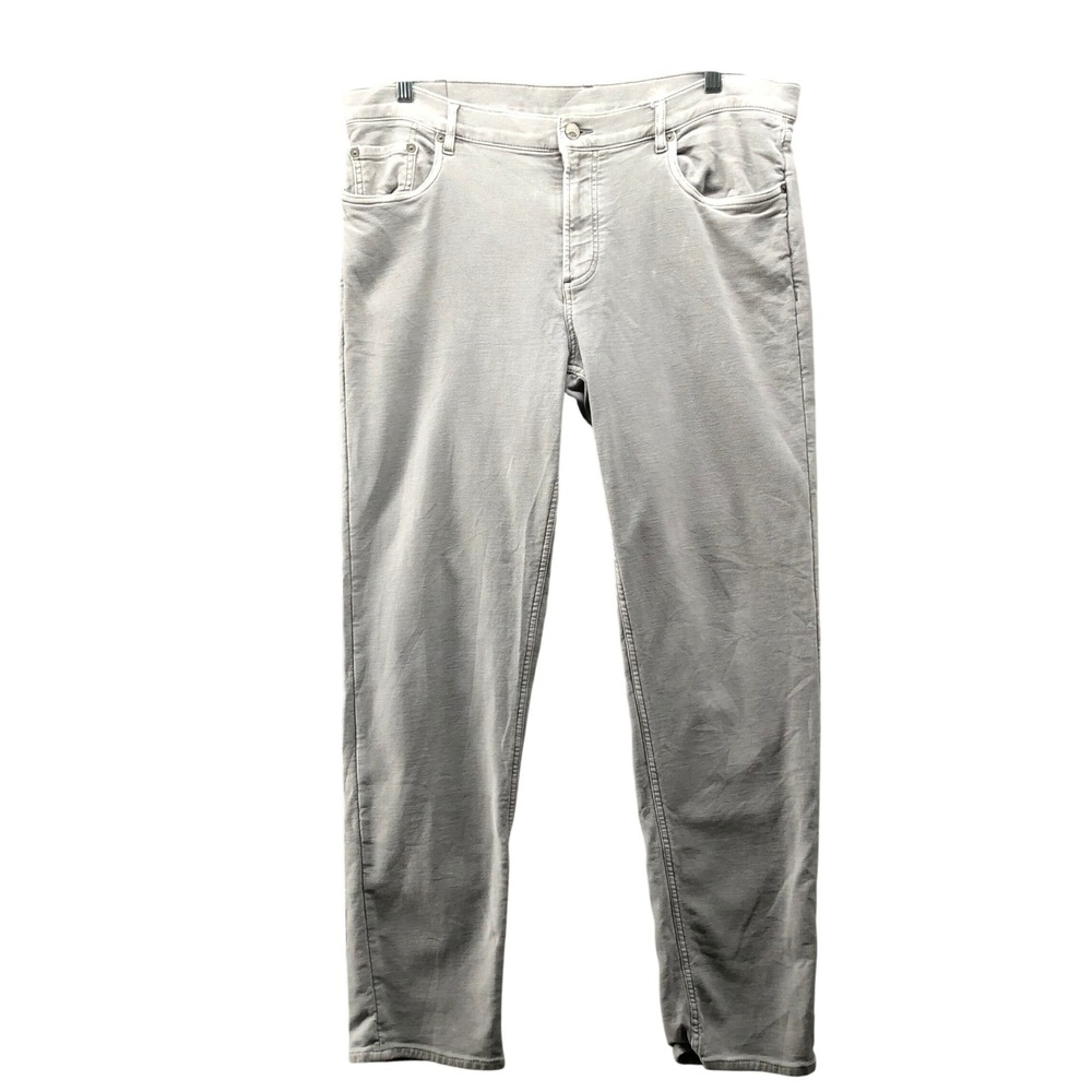 Faherty Brand Movement 5-Pocket Pants Mens 38 Gray Soft Stretch Jean Sunwash